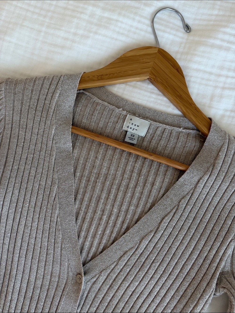 Target Ribbed Button-Front Cardigan - Taupe - Picture 2 of 2